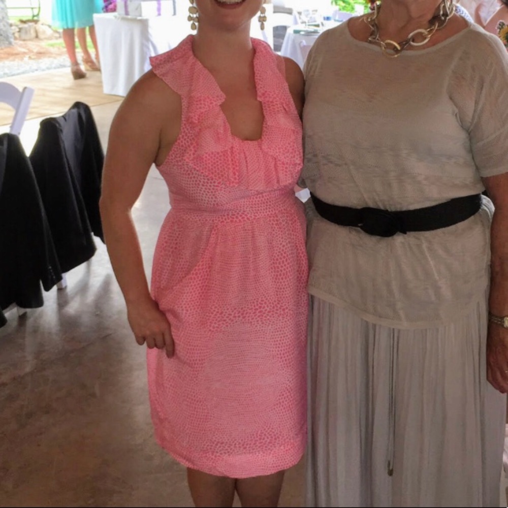 Pink Wedding Guest Dress w/Pockets and Back Detail